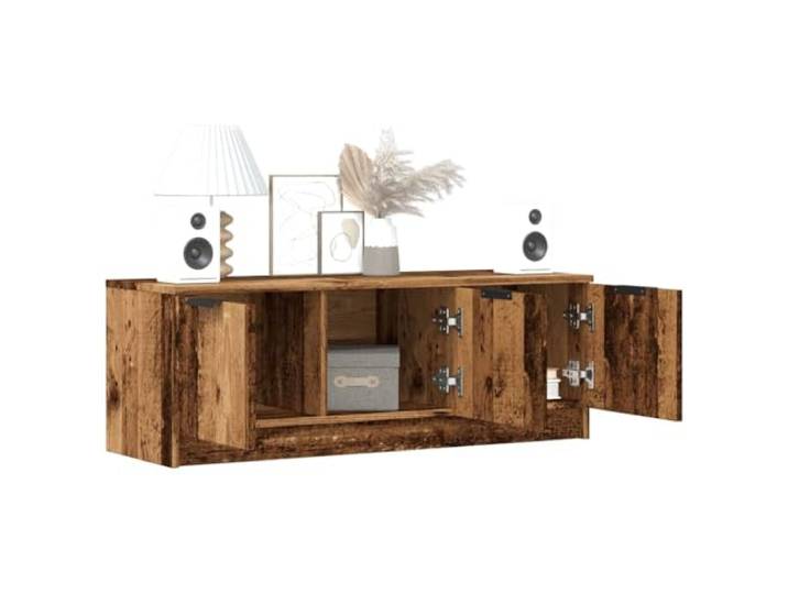 HEFZGDB TV-Schrank Altholz-Optik 102x35x36,5 cm Holzwerkstoff mit reichlich Stauraum, stabile Oberplatte für Multimedia-Geräte, Zwei Montagemöglichkeiten, pflegeleicht und langlebig