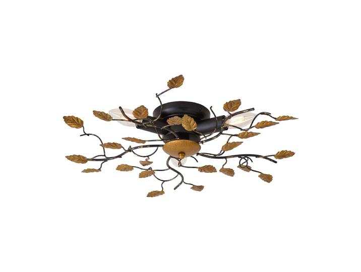 Vintage plafondlamp zwart met goud 50 cm 3-lichts - Foglie