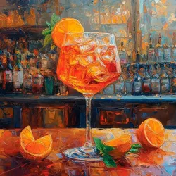 EUROART Wandbild 55 x cm Colourful Cocktails XI Holz Orange