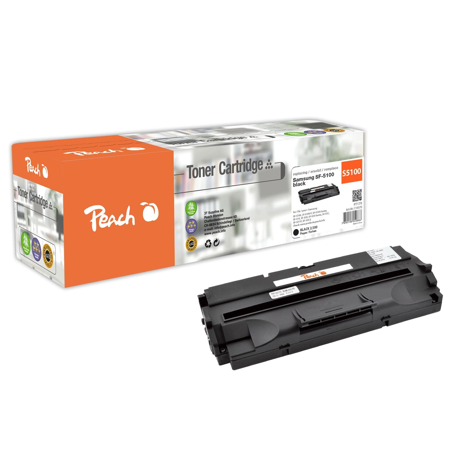 Peach S5100 BK Toner bk ersetzt Samsung No. 5100BK, SF-5100D3/ELS für z.B. Samsung SF -5100, Samsung SF -5100 P, Samsung SF -515, Samsung SF -530 (wiederaufbereitet)