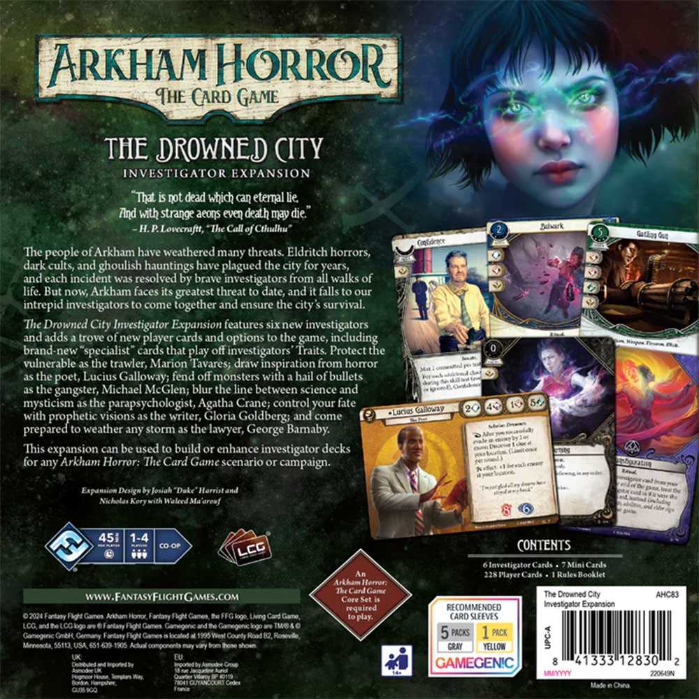 Arkham Horror: The Card Game – The Drowned City Investigator Expansion for Card Games by Fantasy Flight Games