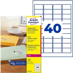 Avery Zweckform 1000er-Pack Folien-Etiketten »L4770-25« transparent