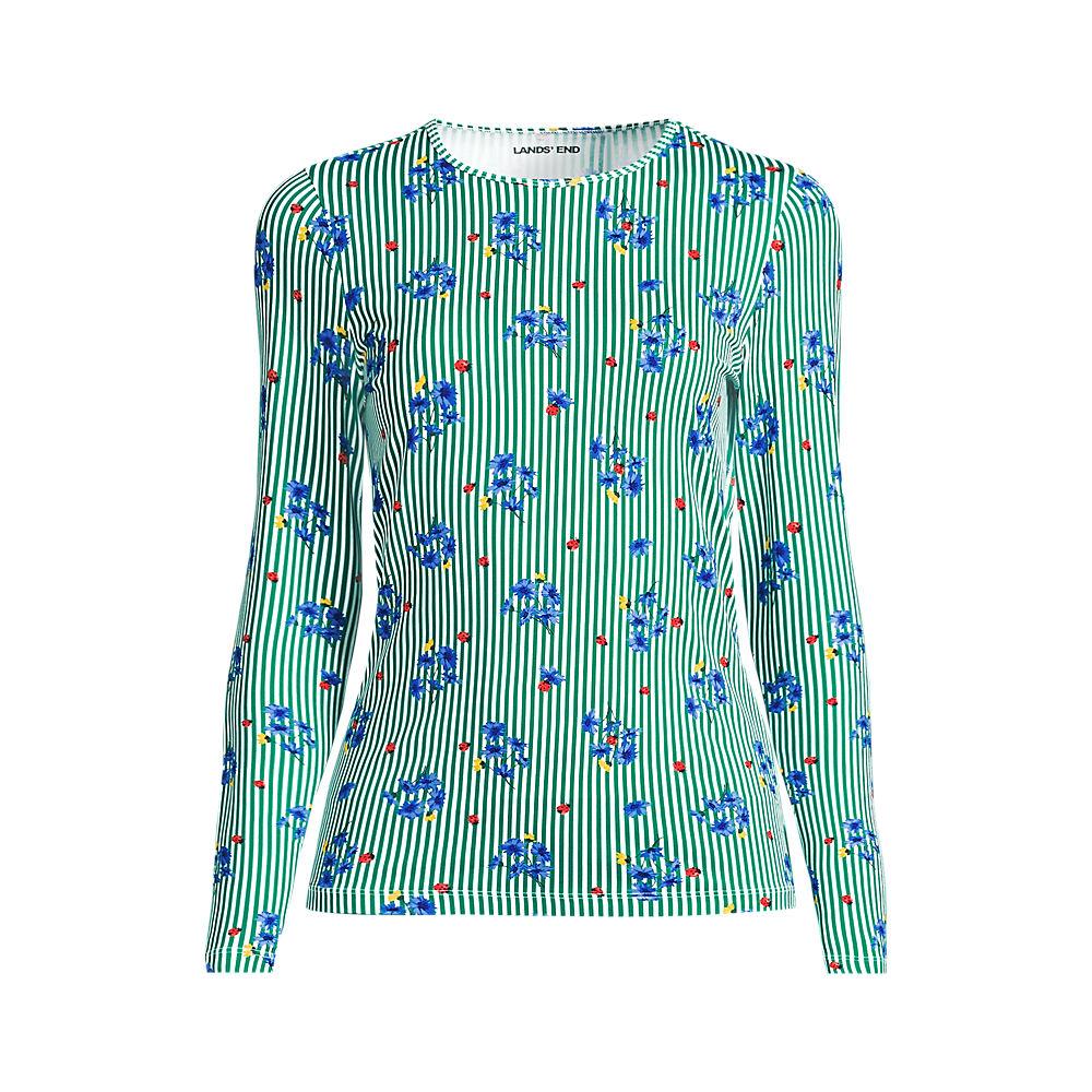 Schnelltrocknendes UPF 50 Sonnenschutz-Badeshirt für Damen in Plus-Größe, Damen, size: plus, Grün, Nylon-Mischung, by Lands' End