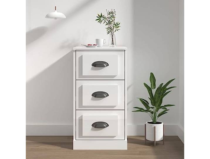 RJPLMFV Anrichte, weiß, glänzend, 36 x 35,5 x 67,5 cm, Holz, Technik Wohnzimmermöbel, weiß, glänzend, niedriger Schrank mit Aufbewahrung, feuchtigkeitsbeständig, Wandbefestigung inklusive