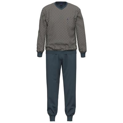 Pyjama AMMANN "Schlafanzug Lang Nightwear", Herren, Gr. 62, bunt (tawny port), Homewear-Sets Pyjama