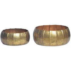 SCHALEN 2er-Set ECHAZ, Aluminium, handgefertigt, Gold, Ø 39 x 17 cm