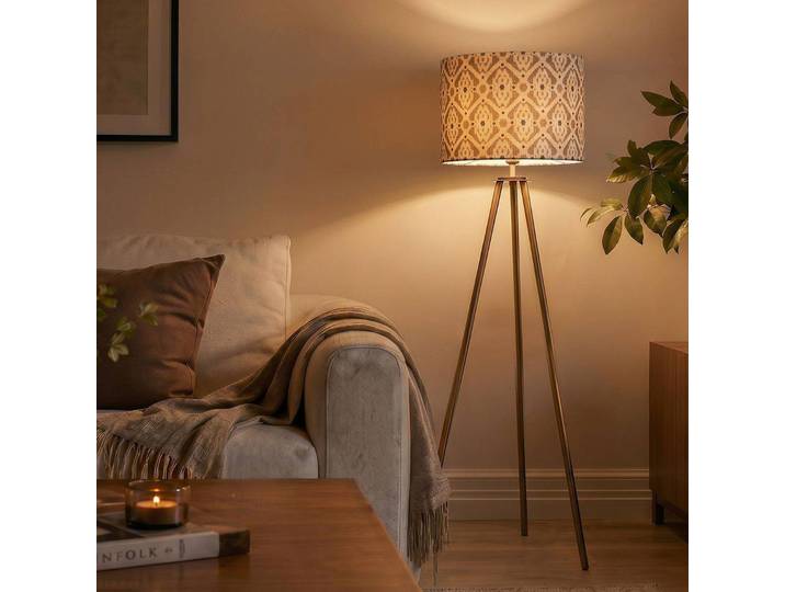 PR Home Stehlampe Base, bronze / altmessing, für Wohn- / Esszimmer, Metall, Skandinavisch, Stehlampe