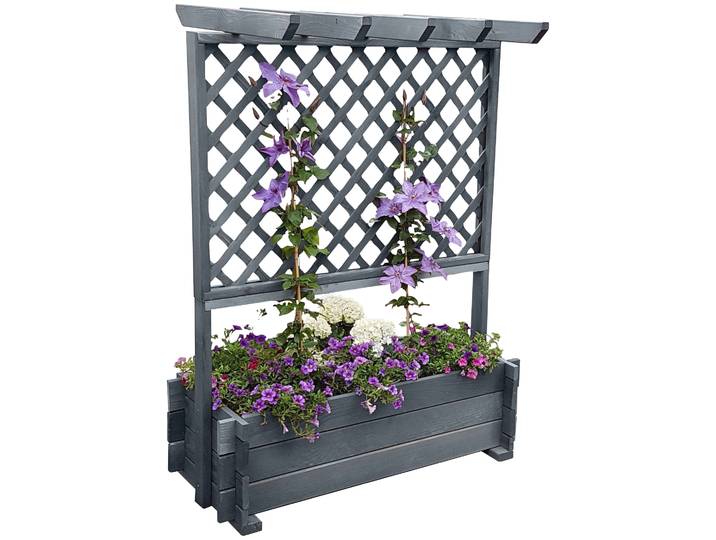 Rankhilfe PROMADINO, grau, B:112cm H:139cm T:65cm, Holzwerkstoff, Rankhilfen, Rankhilfe, Rankkasten mit Pergola, BxTxH: 112x65x139 cm