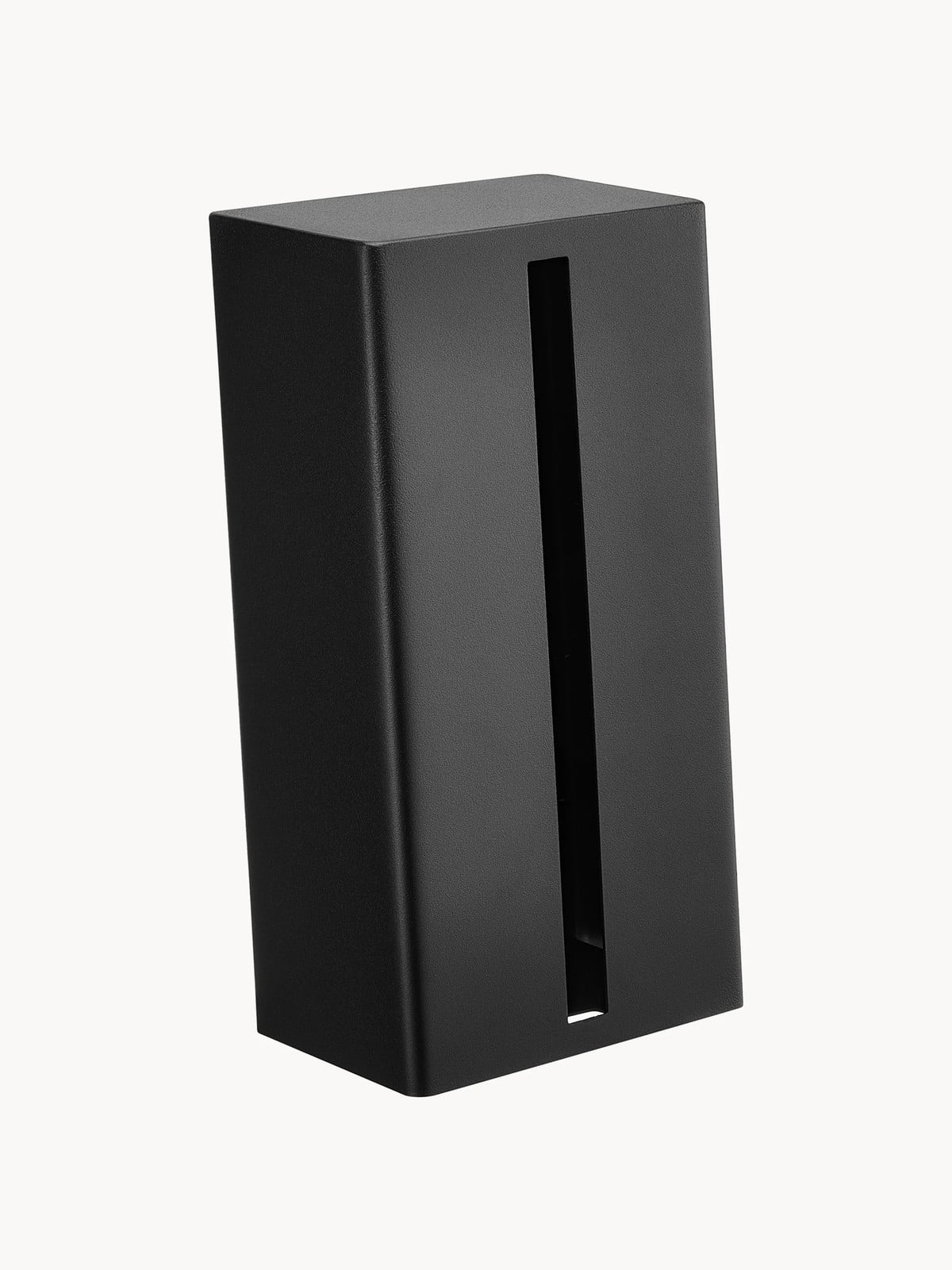 Yamazaki Tissuebox Tower zwart metalen houder B: 13 cm, D: 10 cm, H: 24 cm