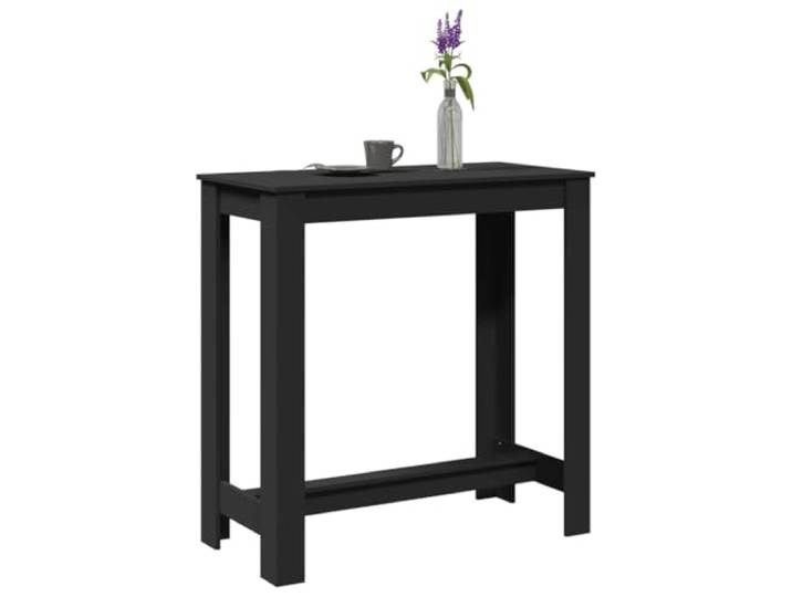 HEFZGDB Bartisch Schwarz 102x50x103,5 cm Holzwerkstoff Hochtisch Stehtisch mit Wandhalterung für Küche Wohnzimmer Essbereich