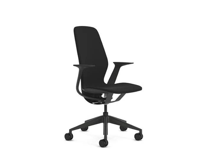 Steelcase SILQ Stuhl mit Amsel/Amsel Rückenlehne und Schwarz Bezug, Klar