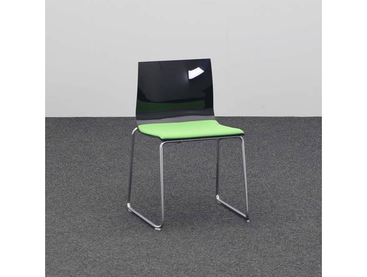 Kufenstühle Moving Chairs Slim Techno Grün mit Fixarmlehnen, Neu - Robust & Stilvoll