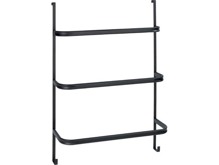 WENKO Handdoekhouder Irpinia 55x78cm Staal Zwart - Handdoekrek - Handdoekenrek - Handdoekstang
