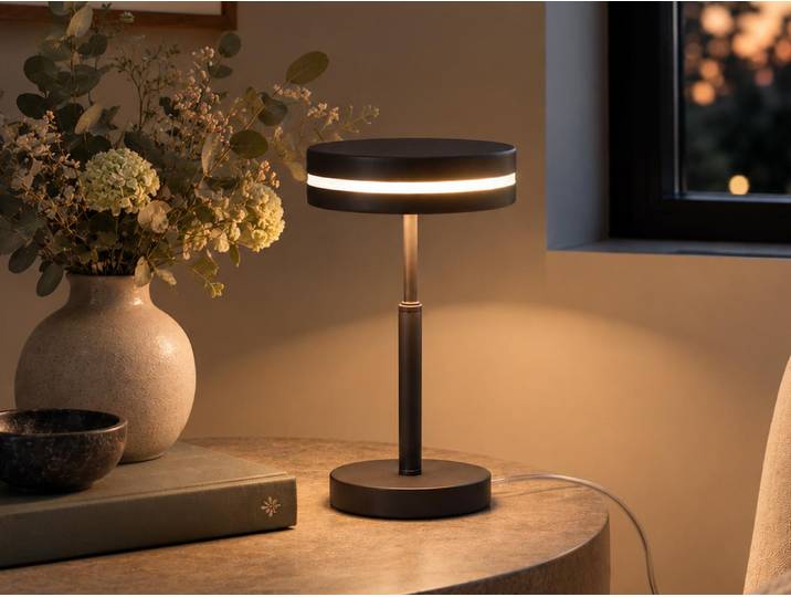 Trio Franklin Tischleuchte LED Aluminium/Kunststoff Schwarz