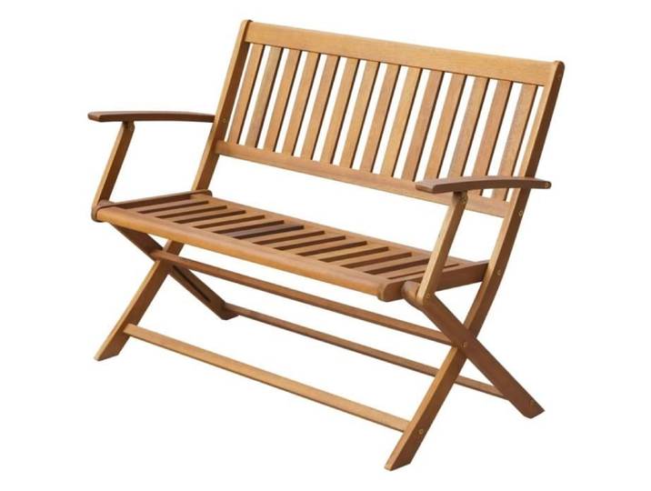 Banc de jardin pliant en bois massif d'acacia - OVONNI - 120x60x89 cm - Marron - Naturel - 2 personnes