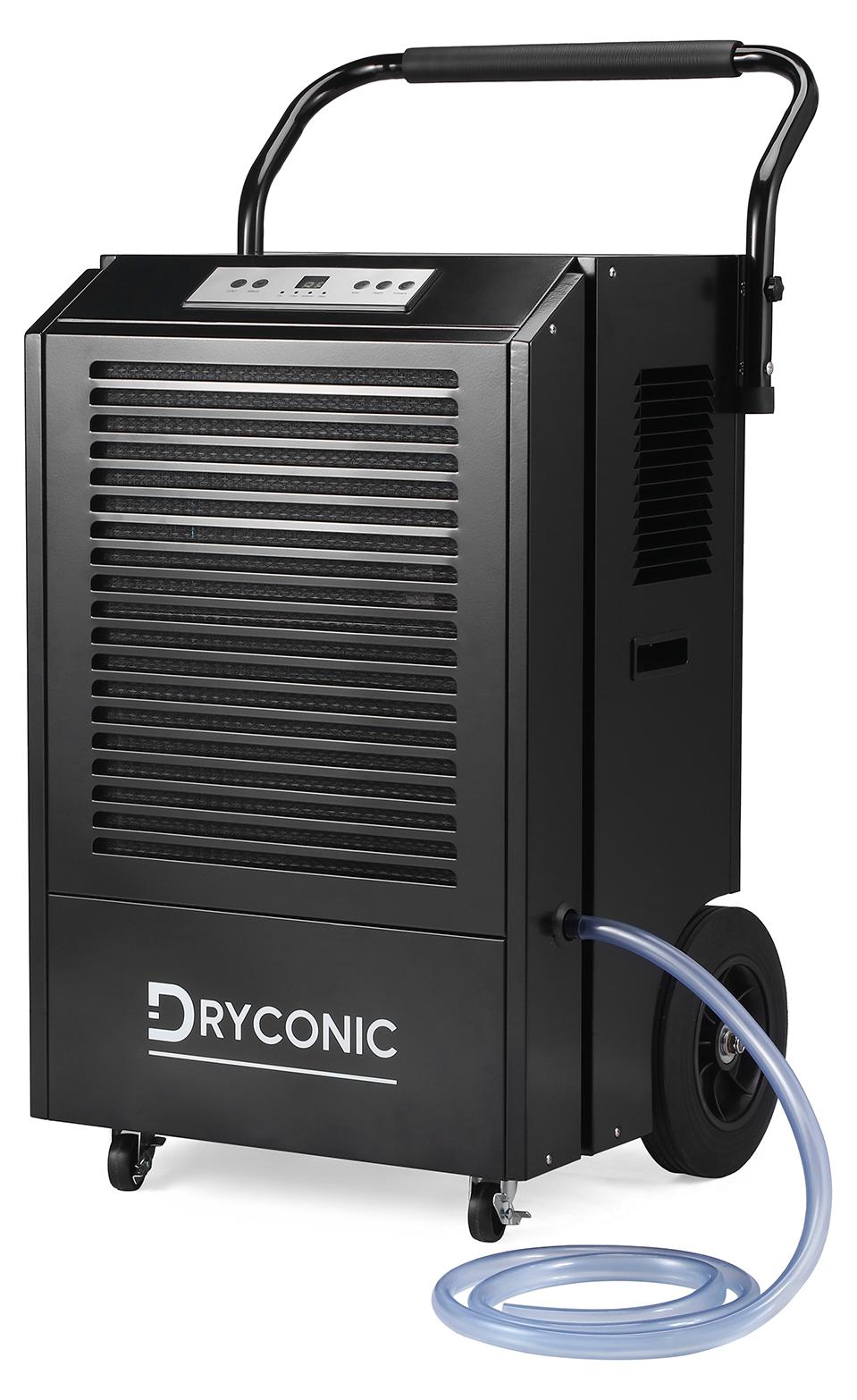 Dryconic Bautrockner 90 l - Professioneller Luftentfeuchter - Kontinuierlicher Wasserablauf - Automatische Abtaufunktion - Robustes Metallgehäuse - Extra großer Lufteinlass
