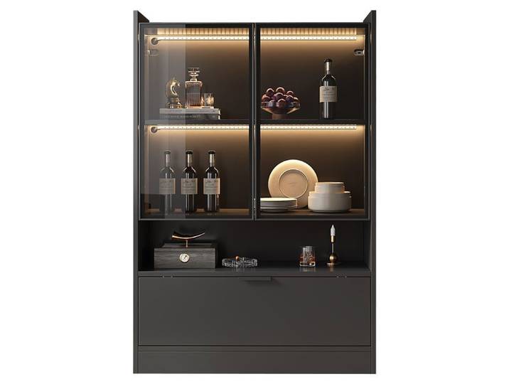 Vitrine moderne à éclairage LED 16 couleurs vitrine en verre vitrine sur pied avec éclairage vitrine en aggloméré 35 x 80 x