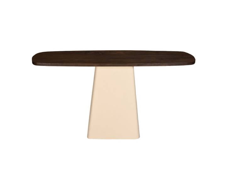 Console en bois massif et métal ivoire
