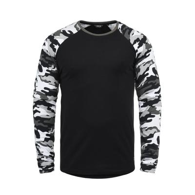 Rundhalsshirt SOLID "Rundhalsshirt SDCajus", Herren, Gr. XL, schwarz (bla grau), Obermaterial: 100% Baumwolle CO., Shirts Rundhalsshirt