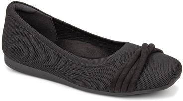 Women's Nissa Square Toe Stretch Knit Flat by Ros Hommerson in Black Knit (Size 8 M)