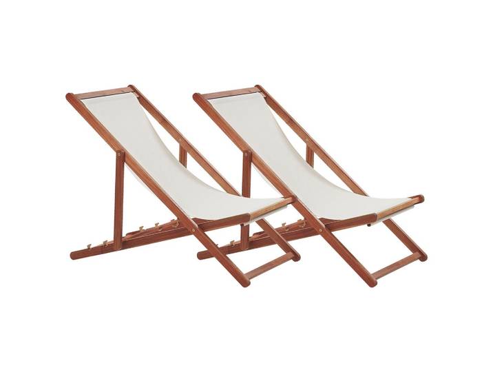 LIEGESTUHL Set mit 2 klappbaren Dunkelbraun Anzio