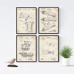 POSTER Set mit 4 BabyPatenten Jahrgang A4 Rahmenlos