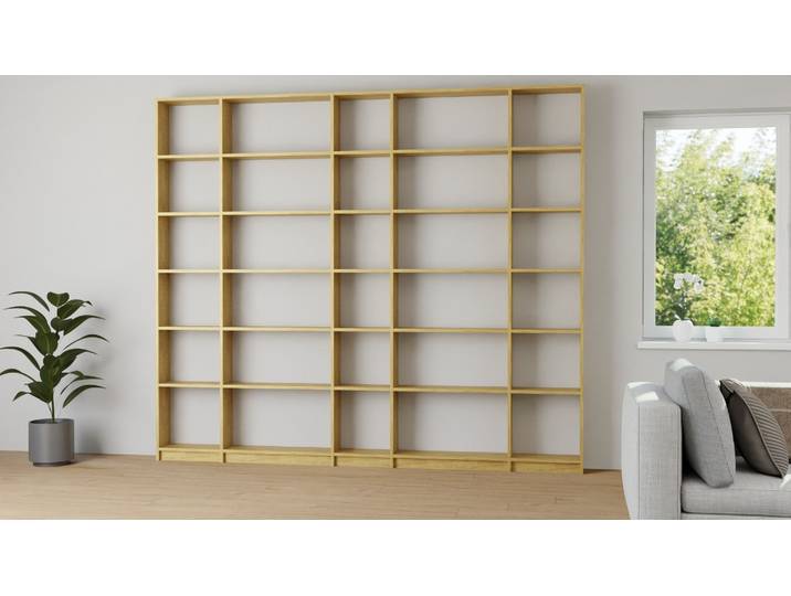 Bibliothèque murale sur mesure avec Pickawood Chêne Naturel huilé