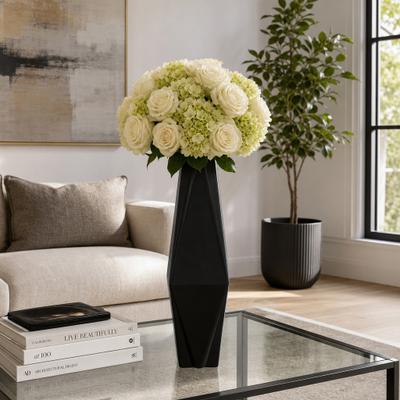 Sagebrook Home Decorative Vase - Black Ceramic Medium Sculptural, 26 in.