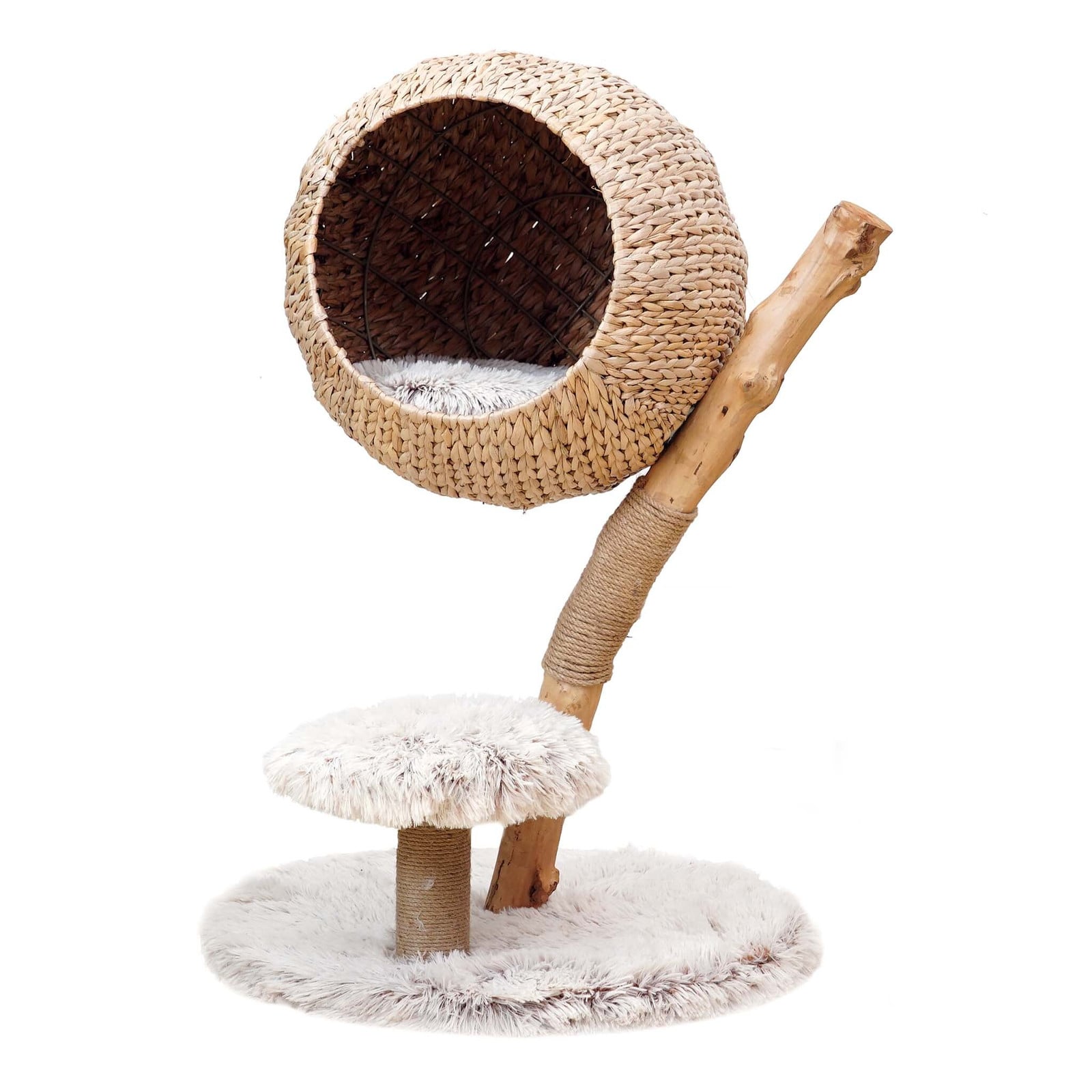 Fudajo Kattenkrabboom met takkenontwerp en ligmand, Hoogte: 83 cm