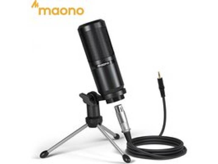 MAONO PM360TR Condensatormicrofoon Podcastmicrofoon 3.5mm microfoon voor computer, laptop, telefoon, geluidskaart, YouTube, gaming, opname