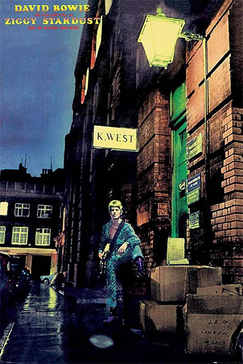Ziggy Stardust Poster met 2 Zwarte Posterlijsten, 61 x 91,5 cm
