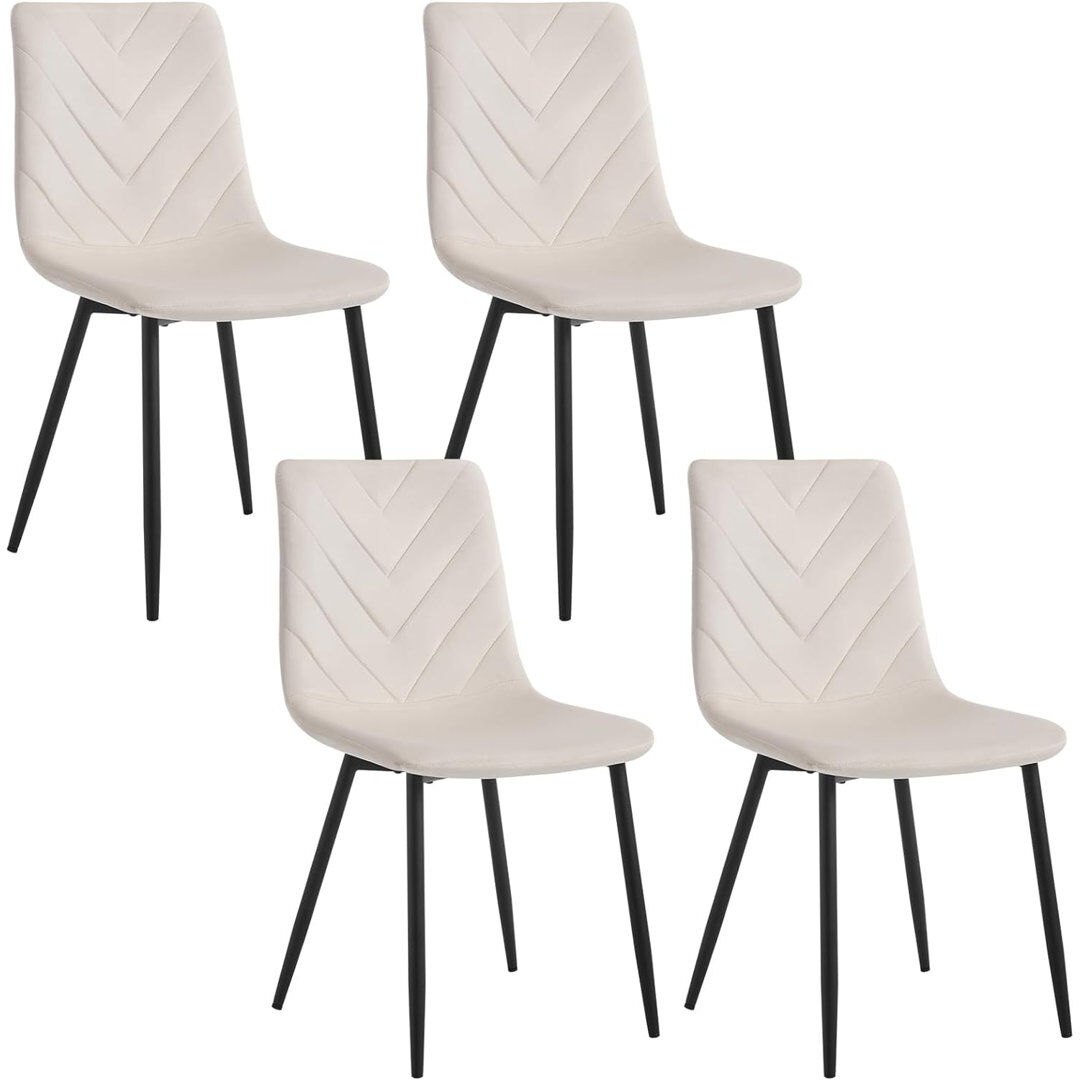 George Oliver Amalia 43.5cm H Velvet Upholstered Full Back Side Chair Solid Wood 81cm H X 42cm W X 43.5cm D