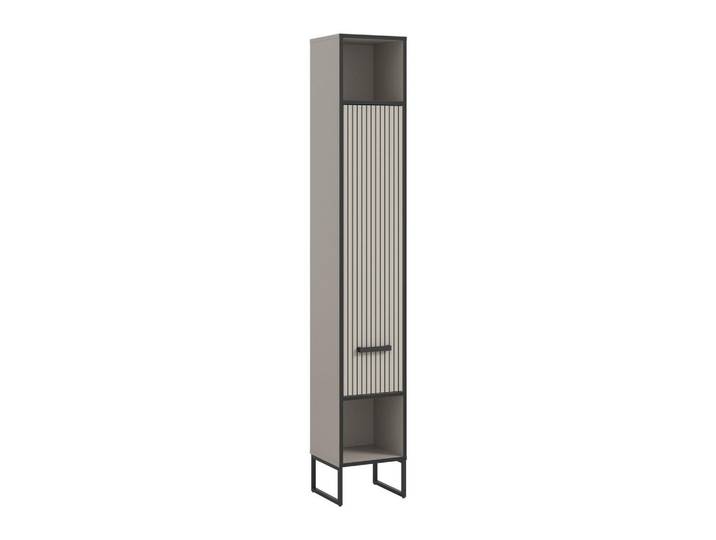Homes & Jones Hochschrank Bagno Bad in Kaschmir Nachbildung und schwarz - modernes Design - B/H/T: 30x192x32 cm, Recyclingholz, 30x192x32 cm, Badezimmer, Badmöbel, Hochschränke