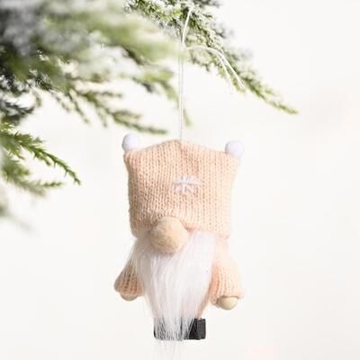 Inspired Deals Cozy Knitted Christmas Gnome Ornament Faceless Holiday Tree Pendant pink