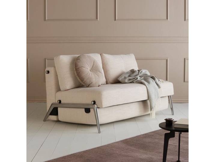 Schlafsofa Ramasa Webstoff mit Stauraum Mischgewebe 78x167x96cm Sand klappbar modern