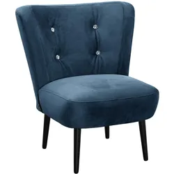 COCKTAILSESSEL Kayleigh Samtvelours dunkelblau