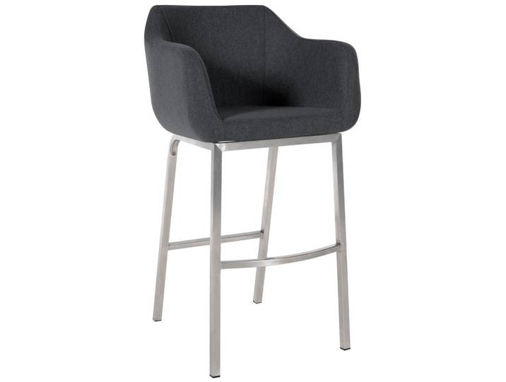 CLP Barhocker Filz grau, Grau, Metall, 58x108x56 cm, Esszimmer, Barmöbel, Barhocker