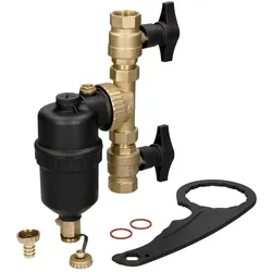 LuxeBath Magnetischer Schlammabscheider 1" auf 3/4" mit Absperrventilen für Heiz-/Kühlanlagen