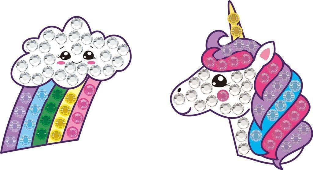 Diamond Dotz BIG DOTZ Regenboog Eenhoorn Stickers, 2 stuks, meerkleurig