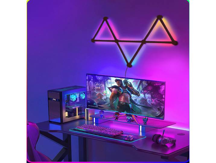 RGB mur LED lampe intelligente WIFI APP bricolage épissage gratuit atmosphère veilleuse musique rythme TV rétro-éclairage chambre salle de jeu décor lampe