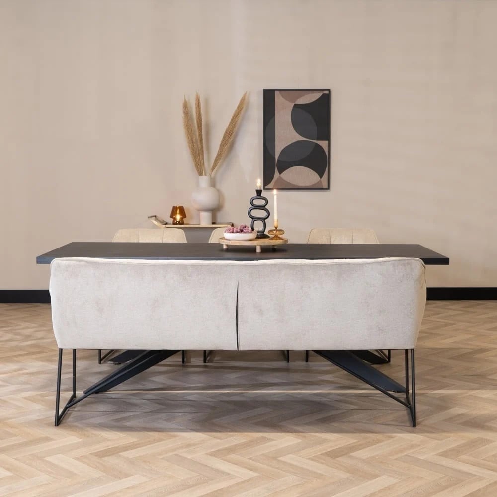 Bronx71 Scandinavische eetkamerbank Jelle beige 155 cm