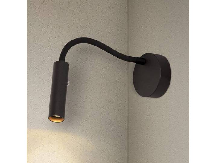 SLV Wandleuchte Karpo Goose, dimmbar, schwarz, für Schlafzimmer, Aluminium, Modern, Leselampe