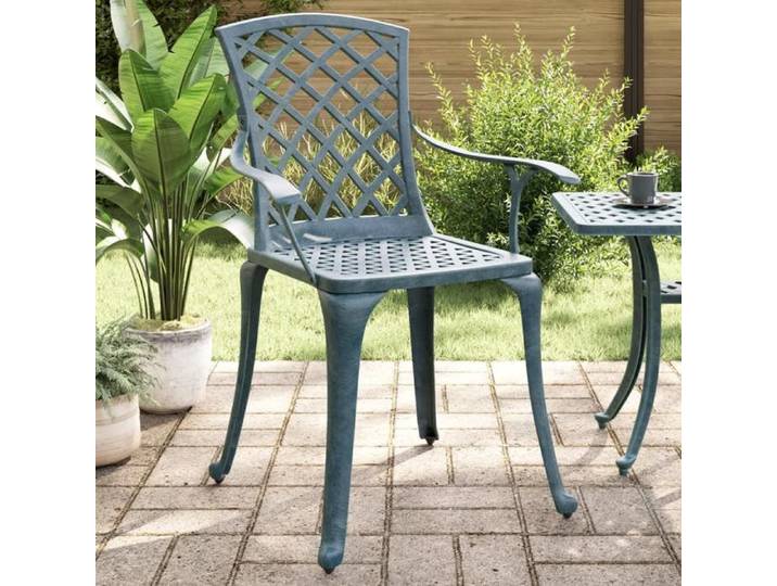 Vert Chaises de jardin lot de 2 vert aluminium coulé - Siège de balcon LV65443