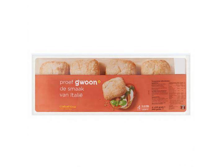 G'woon Ciabattina met Olijfolie - 240 g