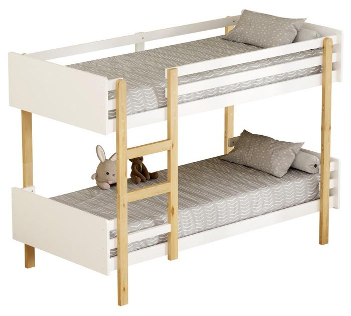 Kondela Etagenbett aus Holz Damla 90x200 cm - weiß / Eiche