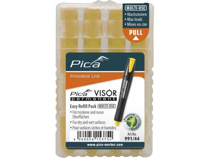 Lot de recharges pour marqueur permanent VISOR Industrial jaune Pica 4260056153754