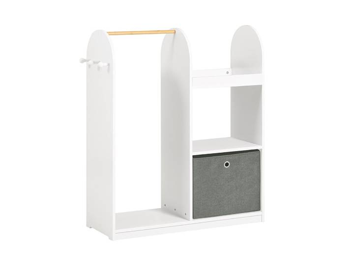 Portant vêtements effet bois blanc
