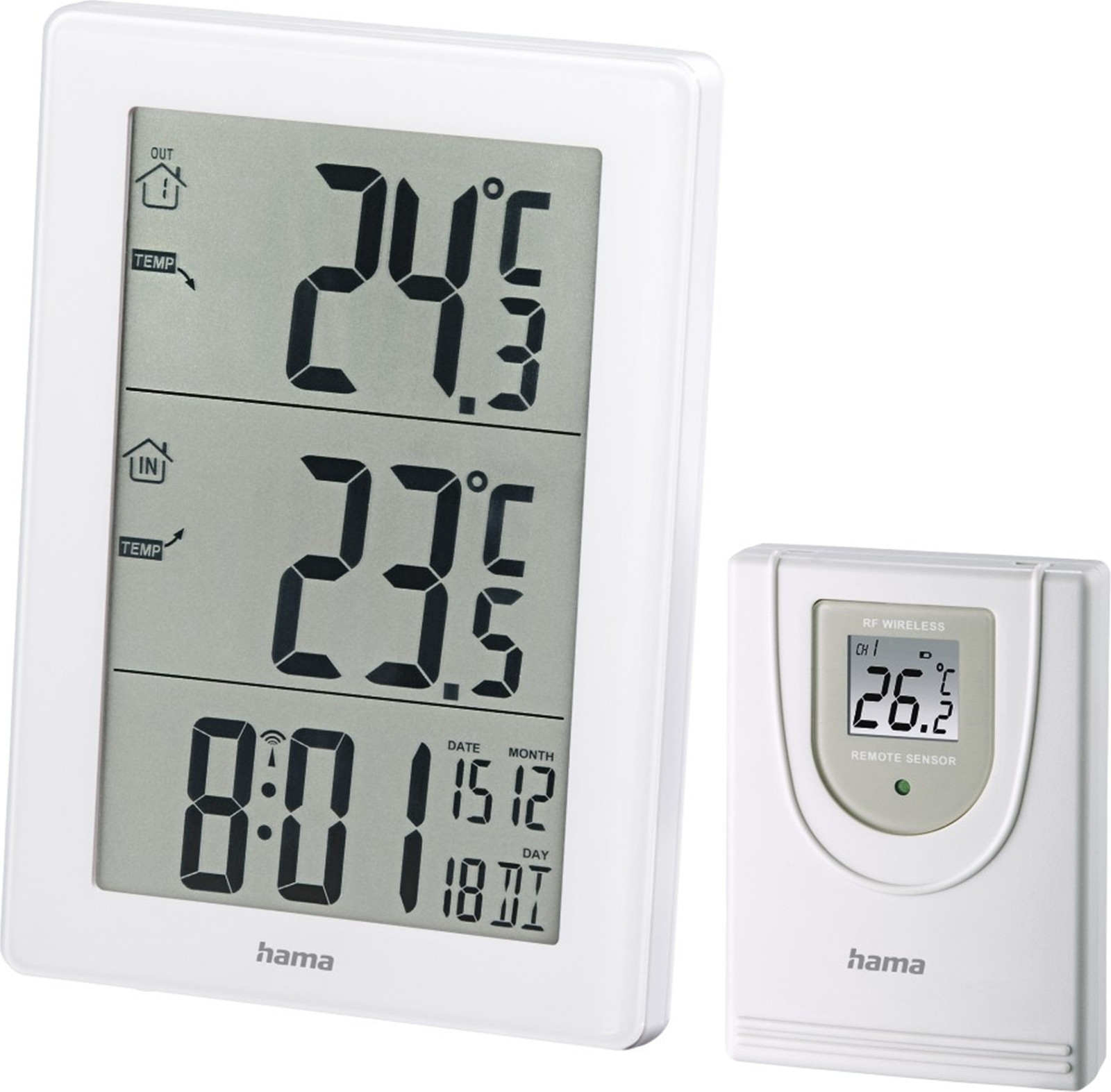 Hama EWS-3000 Binnenthermometer en Buitenthermometer, Wit