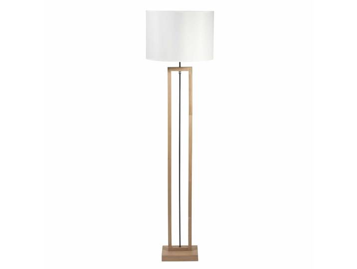 Stehlampe aus Eichenfurnier mit weißem Lampenschirm, Höhe 165 cm