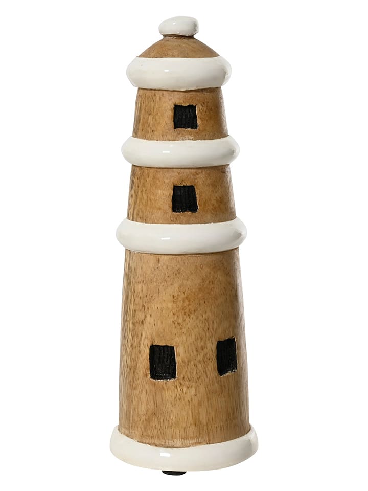 Kaeming Dekoobjekt ''Leuchtturm'' in Hellbraun - (H)20,5 x Ø 7 cm - onesize
